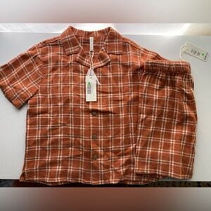 Rylee + Cru Poppy Check Shorts Set / Size 4/5Y / NWT